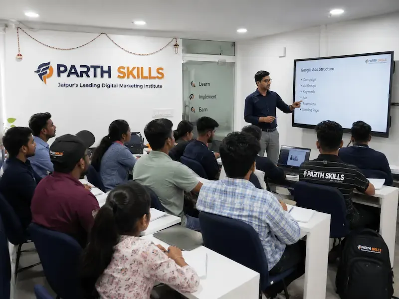 Students learning at Parth Skills Jaipur